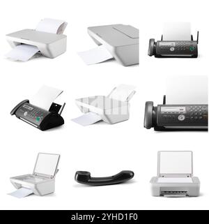 Modern digital printer isolated on white background Stock Photo