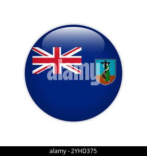 Flag Montserrat button Stock Vector