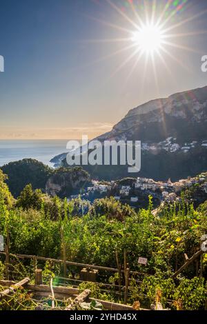 Scenic sunset view over the Amalfi coast, Ravello, Campania, Italy Stock Photo