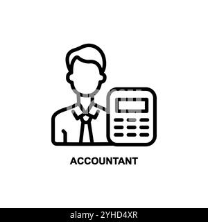 Accountant creative icon. From Analytics research icons collection. Isolated accountant sign on white background Stock Vector