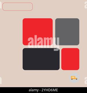 Background template for products with red, gray and black squares and copy space Stock Vector