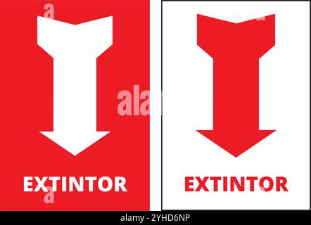 Extintor banners on a white background (trad. Fire extinguisher ) Stock Vector