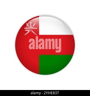 Flag of Oman button Stock Vector