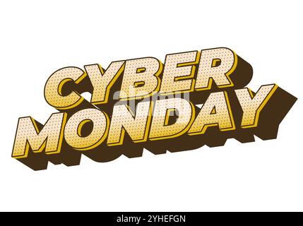 Cyber monday. Text effect design in 3 dimensions look, good for social media ads Stock Vector