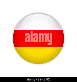 Flag of South Ossetia button Stock Vector