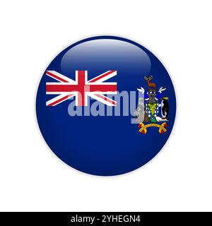 Flag of South Georgia and the South Sandwich Islands button Stock Vector