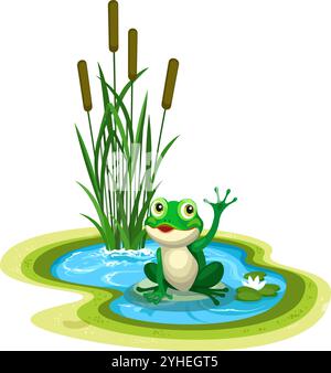 Anuran in pond Stock Vector