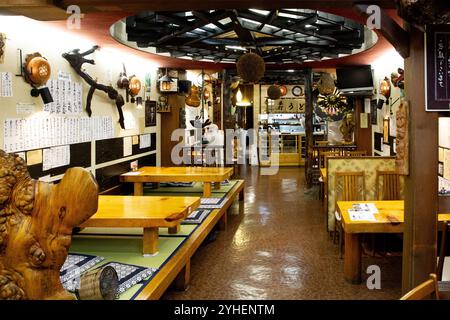 A typical Japanese restaurant in historic Takayama Stock Photo