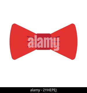 Vector flat red colored bowtie isolated on white background Stock Vector