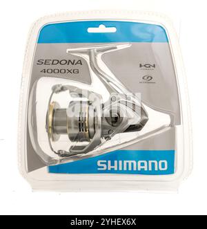 Winneconne, WI - 22 August 2024: A package of Shmano 4000xg fishing reel on an isolated background. Stock Photo