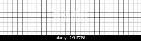Square grid pattern background on white paper with line texture. for math, blueprint, and notebook sheets. Flat vector illustration isolated Stock Vector