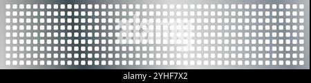 Seamless perforated metal texture background with round peg holes. Steel pegboard pattern. Flat vector illustration isolated. Stock Vector