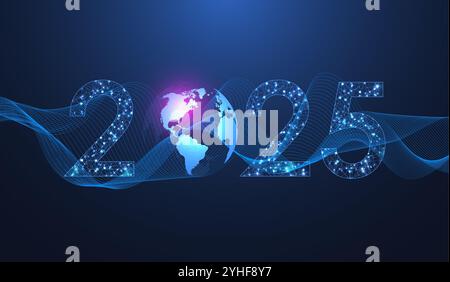 Digital technology abstract poster template 2025 with circuit board ...