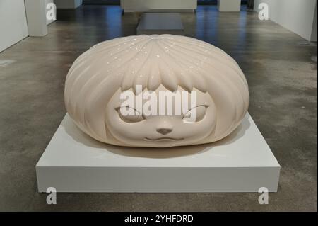 New York, USA. 11th Nov, 2024. The Puff Marchies Mini (Kanazawa Version (White) by Yoshitomo Nara (2006), auction estimate $250-350,000, on display at Sotheby's in New York on November 11, 2024. (Photo by Stephen Smith/SIPA USA) Credit: Sipa USA/Alamy Live News Stock Photo