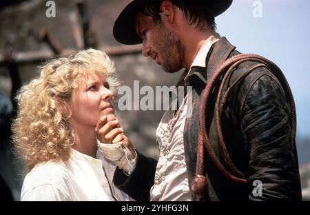 INDIANA JONES AND THE TEMPLE OF DOOM 1984 Paramount Pictures film with Harrison Ford and Kate Capshaw as 'Willie ' Scott Stock Photo