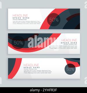 banners set with abstract shapes Stock Vector