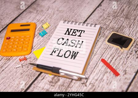 Net Cash Flow is shown using a text. Stock Photo