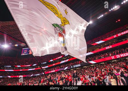 Lisbon, Portugal. 10th Nov, 2024. SL Benfica flag during the Liga Portugal Betclic match between SL Benfica and FC Porto at Estadio da Luz in Lisbon. (Final score: SL Benfica 4 - 1 FC Porto) Credit: SOPA Images Limited/Alamy Live News Stock Photo