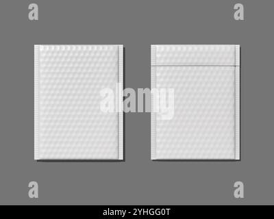 Bubble Mailer Envelope Bag Mockup on Grey Background Stock Photo
