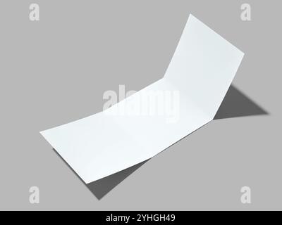 Realistic White Blank Trifold Brochure Mockup Stock Photo