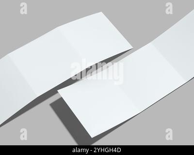 Realistic White Blank Square Brochure Mockup Stock Photo