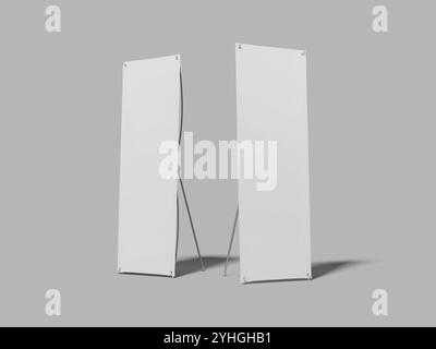 White Blank Two Banner Promotional Mockup Stock Photo