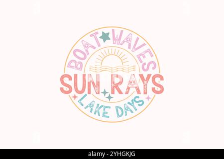 Lake SVG T-shirt Design Stock Vector