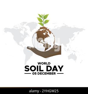 World Soil Day (WSD) Vector Illustration, greeting card, poster, banner, World Soil Day December 05 Background Vector Illustration Stock Vector
