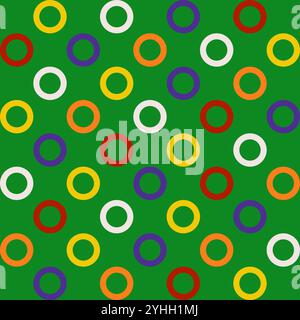 Colorful seamless abstract geometric background with circles for Happy New Year and Christmas. Trendy, minimalist vector pattern featuring a circular Stock Vector