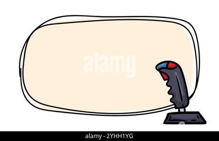 Simple vector template with game joystick. Hand drawn frame for price tag, notepad, banner. Empty background for text Stock Vector