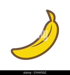 simple vector illustration of a banana, in a simple and clean style, suitable for food and health themes. fruits flat illustration. Stock Vector