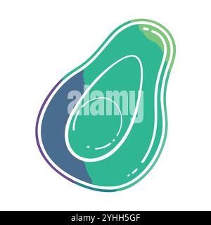simple vector illustration of a avocado, in a simple and clean style, suitable for food and health themes. fruits flat illustration. Stock Vector