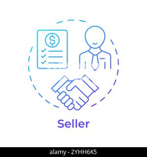 Seller blue gradient concept icon Stock Vector