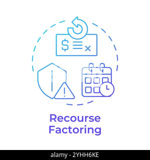Resource factoring blue gradient concept icon Stock Vector