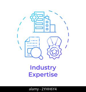 Industry expertise blue gradient concept icon Stock Vector