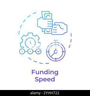 Funding speed blue gradient concept icon Stock Vector