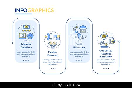 Benefits of factoring rectangle infographic vector Stock Vector