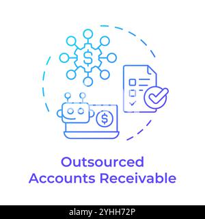Outsourced accounts receivable blue gradient concept icon Stock Vector