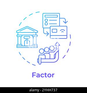 Factor blue gradient concept icon Stock Vector