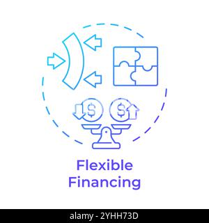 Flexible financing blue gradient concept icon Stock Vector