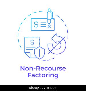 Non-recourse factoring blue gradient concept icon Stock Vector