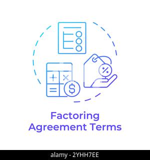 Factoring agreement terms blue gradient concept icon Stock Vector
