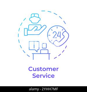 Customer service blue gradient concept icon Stock Vector