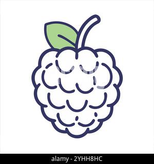 simple vector illustration of a custard apple, in a simple and clean style, suitable for food and health themes. fruits flat illustration. Stock Vector