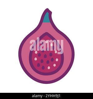 simple vector illustration of a fig, in a simple and clean style ...