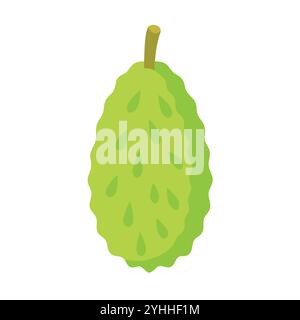 simple vector illustration of a jackfruit, in a simple and clean style, suitable for food and health themes. fruits flat illustration. Stock Vector