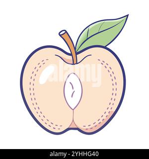 simple vector illustration of a kei apple, in a simple and clean style, suitable for food and health themes. fruits flat illustration. Stock Vector