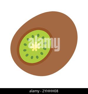 simple vector illustration of a kiwi, in a simple and clean style, suitable for food and health themes. fruits flat illustration. Stock Vector