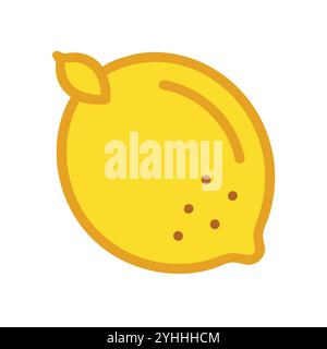 simple vector illustration of a lemon, in a simple and clean style, suitable for food and health themes. fruits flat illustration. Stock Vector