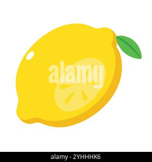 simple vector illustration of a lemon, in a simple and clean style, suitable for food and health themes. fruits flat illustration. Stock Vector